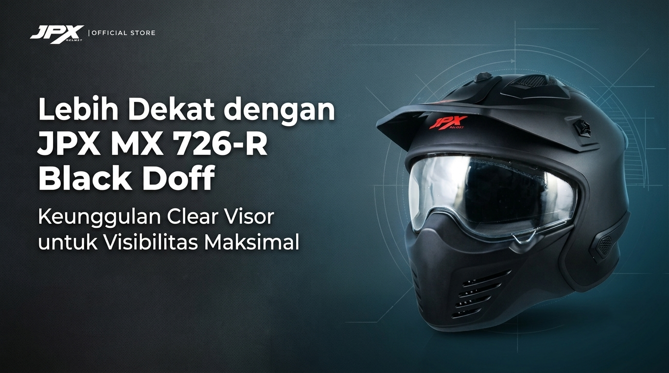 Lebih Dekat dengan JPX MX 726-R Black Doff: Keunggulan Clear Visor untuk Visibilitas Maksimal